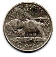 Estados Unidos - 2006D - 25 Cents - North Dakota - State Quarter Dollar