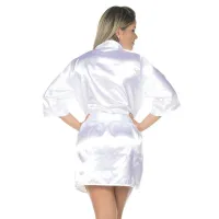 ROBE EM CETIM MANGA CURTA - Foto 4