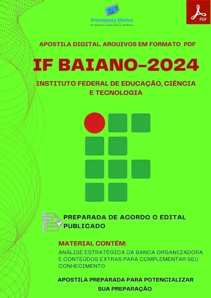 Apostila IF BAIANO Pedagogo Ano 2024 Imagem
