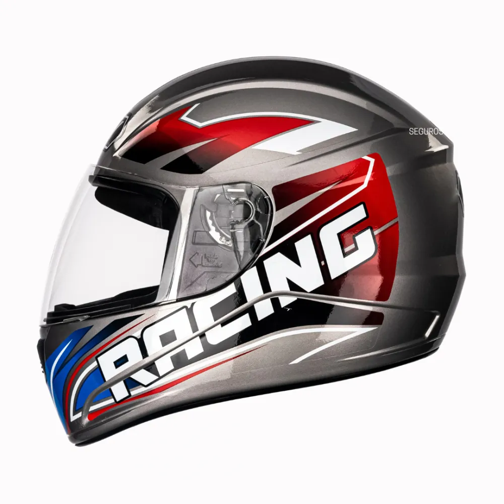 Capacete FLY F 9 Racing Grafite Azul Vermelho