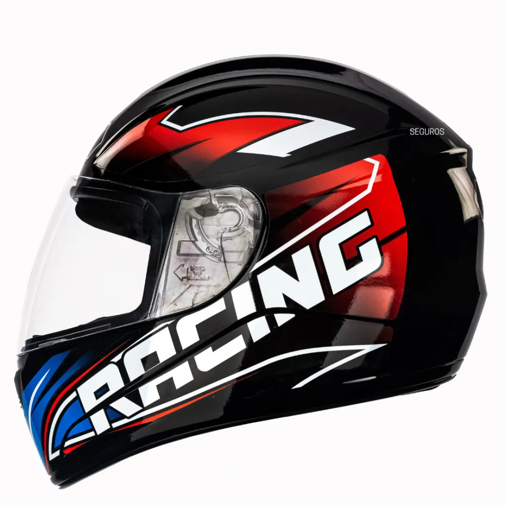 Capacete FLY F 9 Racing Preto Azul Vermelho Imagem
