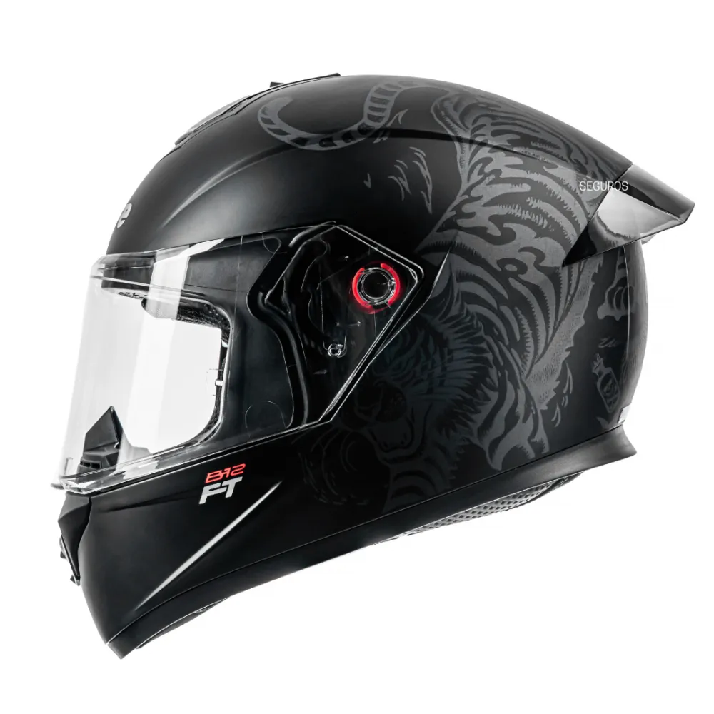 Capacete BIEFFE B 12 - FT Preto Fosco Cinza Imagem