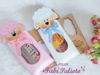 G1.541  Gabarito de Moldes  em MDF  Embalagem Cordeiro Barra de Chocolate - Coleção Cordeirinho de Jesus