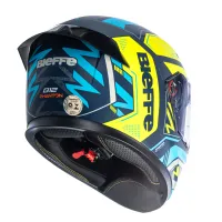Capacete BIEFFE B 12 - Phanton Azul Fosco Amarelo - Foto 3