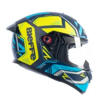 Capacete BIEFFE B 12 - Phanton Azul Fosco Amarelo - Foto 4