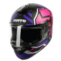 Capacete BIEFFE B 12 - Phanton Preto Fosco Pink - Foto 2