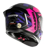 Capacete BIEFFE B 12 - Phanton Preto Fosco Pink - Foto 3