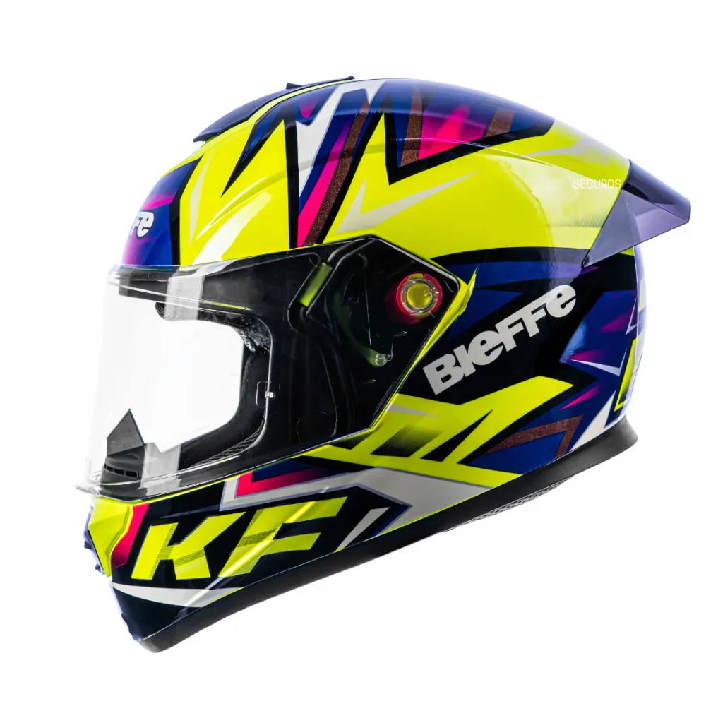 Capacete BIEFFE B 12 - KF Amarelo Limão Roxo Imagem