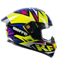Capacete BIEFFE B 12 - KF Amarelo Limão Roxo - Foto 4