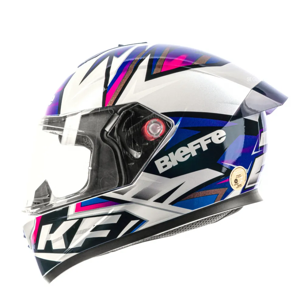 Capacete BIEFFE B 12 - KF Branco Perola Roxo