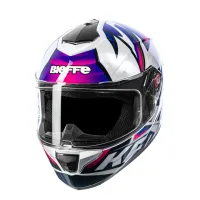 Capacete BIEFFE B 12 - KF Branco Perola Roxo - Foto 2