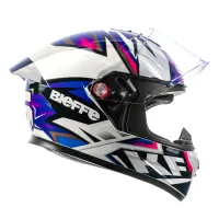 Capacete BIEFFE B 12 - KF Branco Perola Roxo - Foto 4