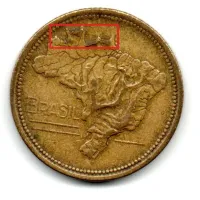 1945 - 1 Cruzeiro - Moeda Brasil - Com Sigla WT no Anverso - ERRO: Duplicação no Mapa ao Norte