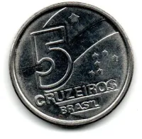 1991 - 5 Cruzados - Moeda Brasil - ERRO: Duplicação no Reverso (maior) - Foto 3