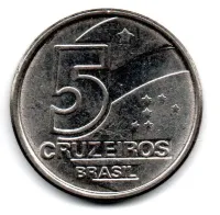 1991 - 5 Cruzados - Moeda Brasil - ERRO: Duplicação no Reverso (menor) - Foto 3