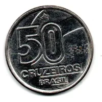 1992 - 50 Cruzeiros - Moeda Brasil - ERRO: Duplicação na Data e Peixes - Foto 2