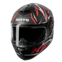 Capacete BIEFFE B 12 - FT Preto Fosco Vermelho - Foto 2
