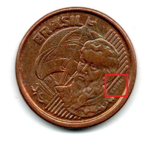 2003 - 1 Centavo - Moeda Brasil - ERRO: Duplicação no 