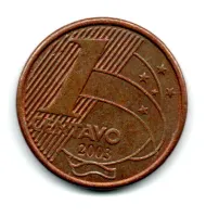 2003 - 1 Centavo - Moeda Brasil - ERRO: Duplicação no 