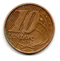 2013 - 10 Centavos - Moeda Brasil - ERRO: Duplicação Sutíl no 
