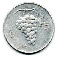 Itália - 1950 - 5 Lire
