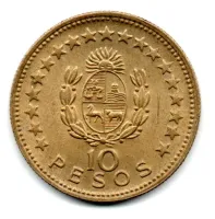 Uruguai - 1965 - 10 Pesos - Estado de Conservação: Soberba (Sob)