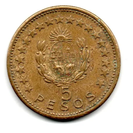 Uruguai - 1965 - 5 Pesos - Estado de Conservação: Muito Bem Conservada (MBC) Imagem