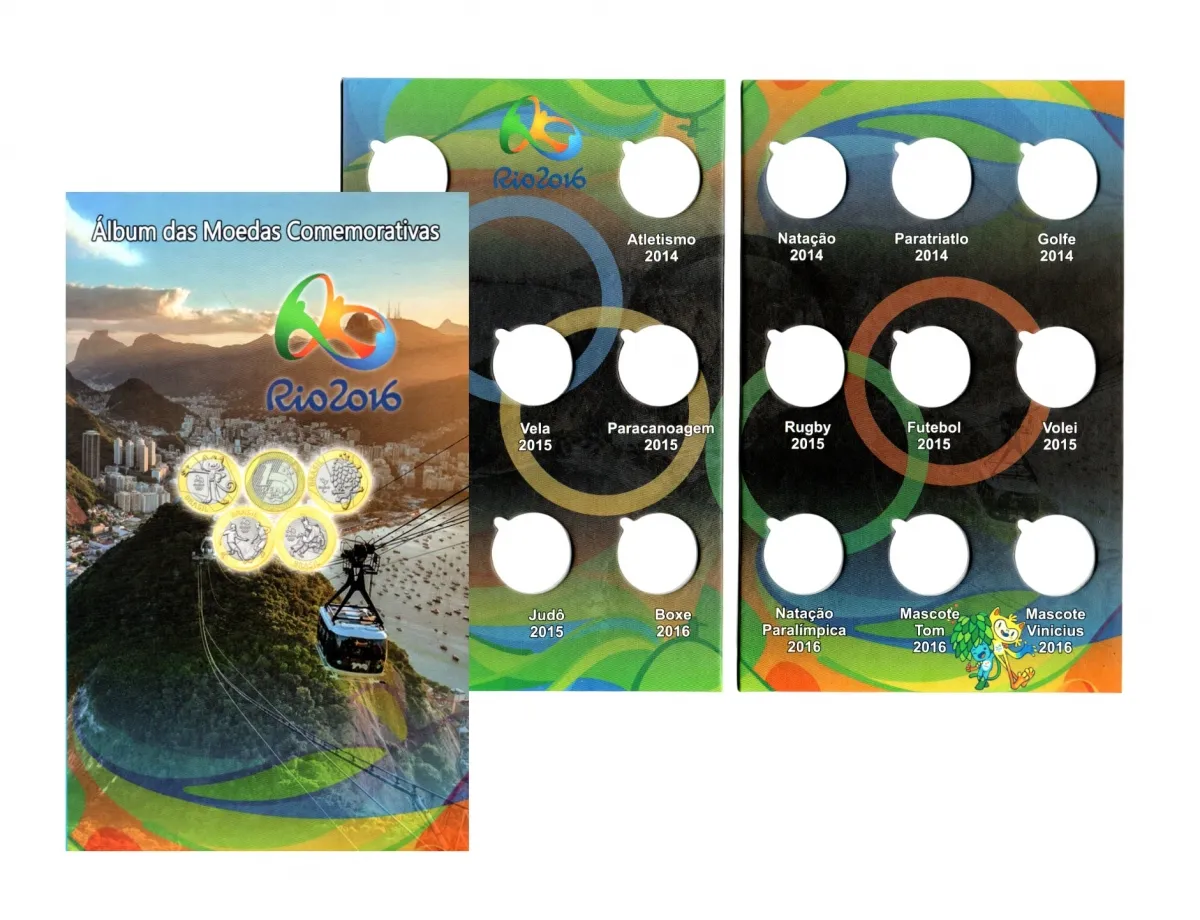 Álbum para Moedas das Olímpiadas - Compacto - Vazio