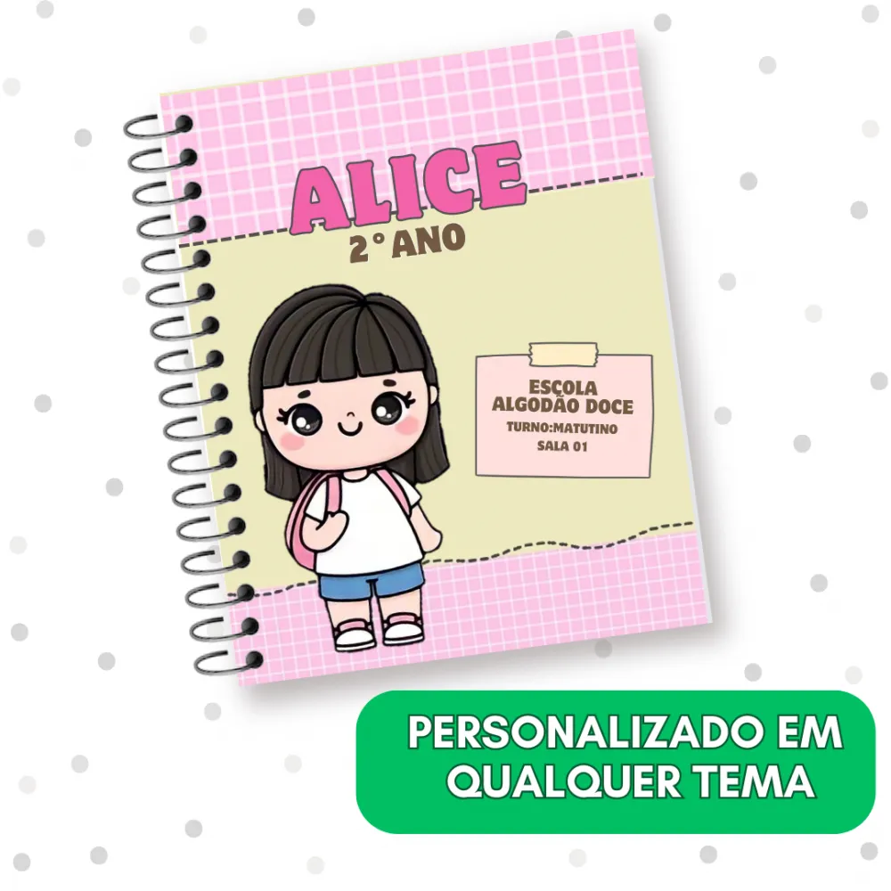 CADERNO UNIVERSITÁRIO PERSONALIZADO - 1 MATÉRIA Imagem