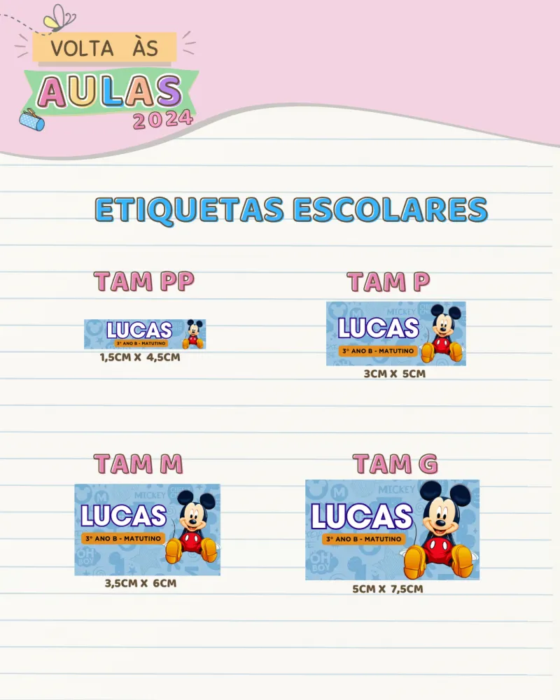 CARTELA DE ADESIVOS PERSONALIZADOS - A4 Imagem