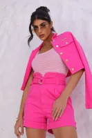 Jaqueta Jeans Revanche Feminina Rosa Pink - Foto 3