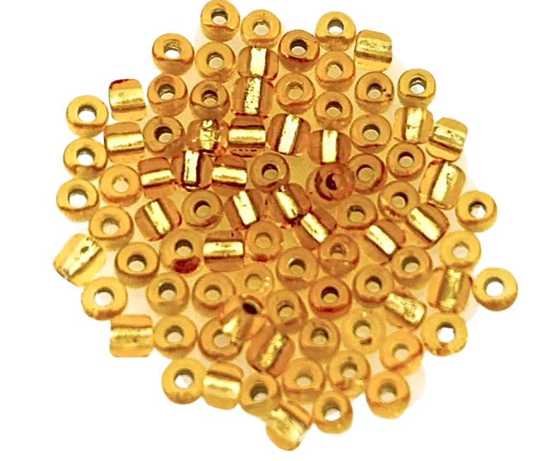 Missanga de vidro Ouro cristal - 6/0  - 4mm