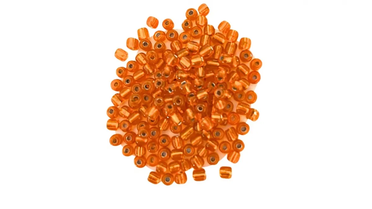 Missanga de vidro Laranja Cristal -  6/0  - 4mm