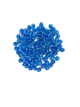Missanga de vidro Azul Médio Cristal -  6/0  - 4mm