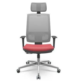 Poltrona Presidente Brizza Tela Mecanismo Relax Base Piramidal Cromada com Apoio de Cabeça e Braços Reguláveis  - Foto 2