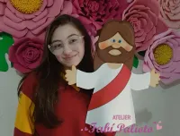 G1.542 Gabarito de Moldes  em MDF  Luva /Fantoche   Jesus