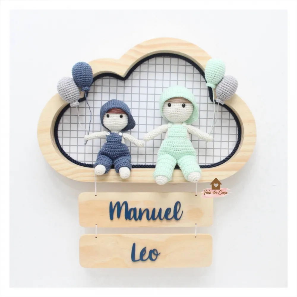 Irmão mais novo - 4 balões - Nuvem G -  2 placas - Porta Maternidade Imagem