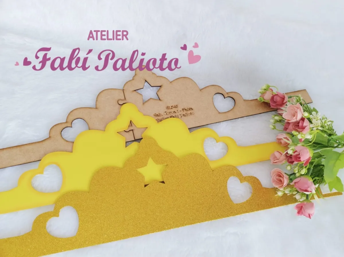  G1.543 Gabarito de Moldes  em MDF  Coroa Faixa 1 Imagem