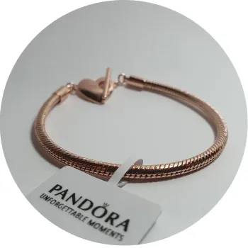 Bracelete Moments Fecho T Coracao Rose – Inspiração Pandora