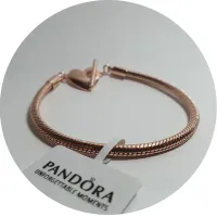 Bracelete Moments Fecho T Coracao Rose – Inspiração Pandora