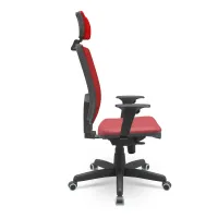  Cadeira Multiregulável NR17  Brizza Tela Encosto Regulável com Mecanismo Sincronizado Base Giratória Braços Reguláveis e Apoio de cabeça  - Foto 3