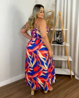 Vestido Midi Diva's Voga Estampado Azul - Foto 2