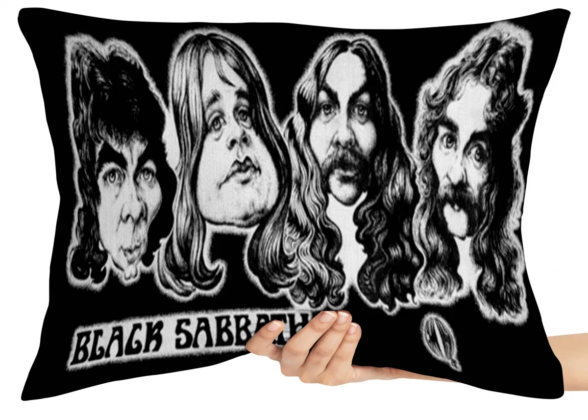 Capa de Almofada ou Travesseiro Black Sabbath rostos ozzy osbourne