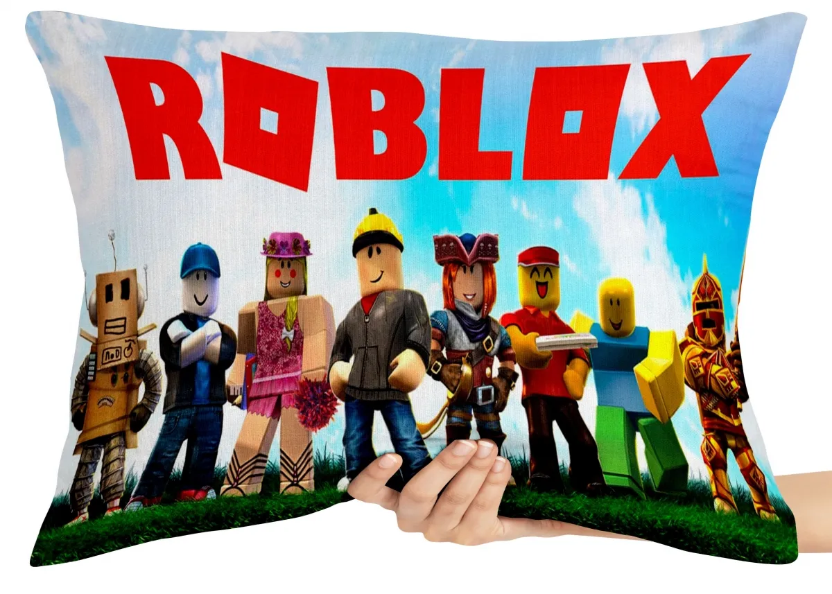 Capa de Almofada ou Travesseiro Roblox Skins Personagens Mode Game Imagem