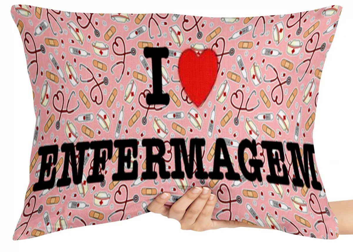Capa de Almofada ou Travesseiro I love Enfermagem enfermeira