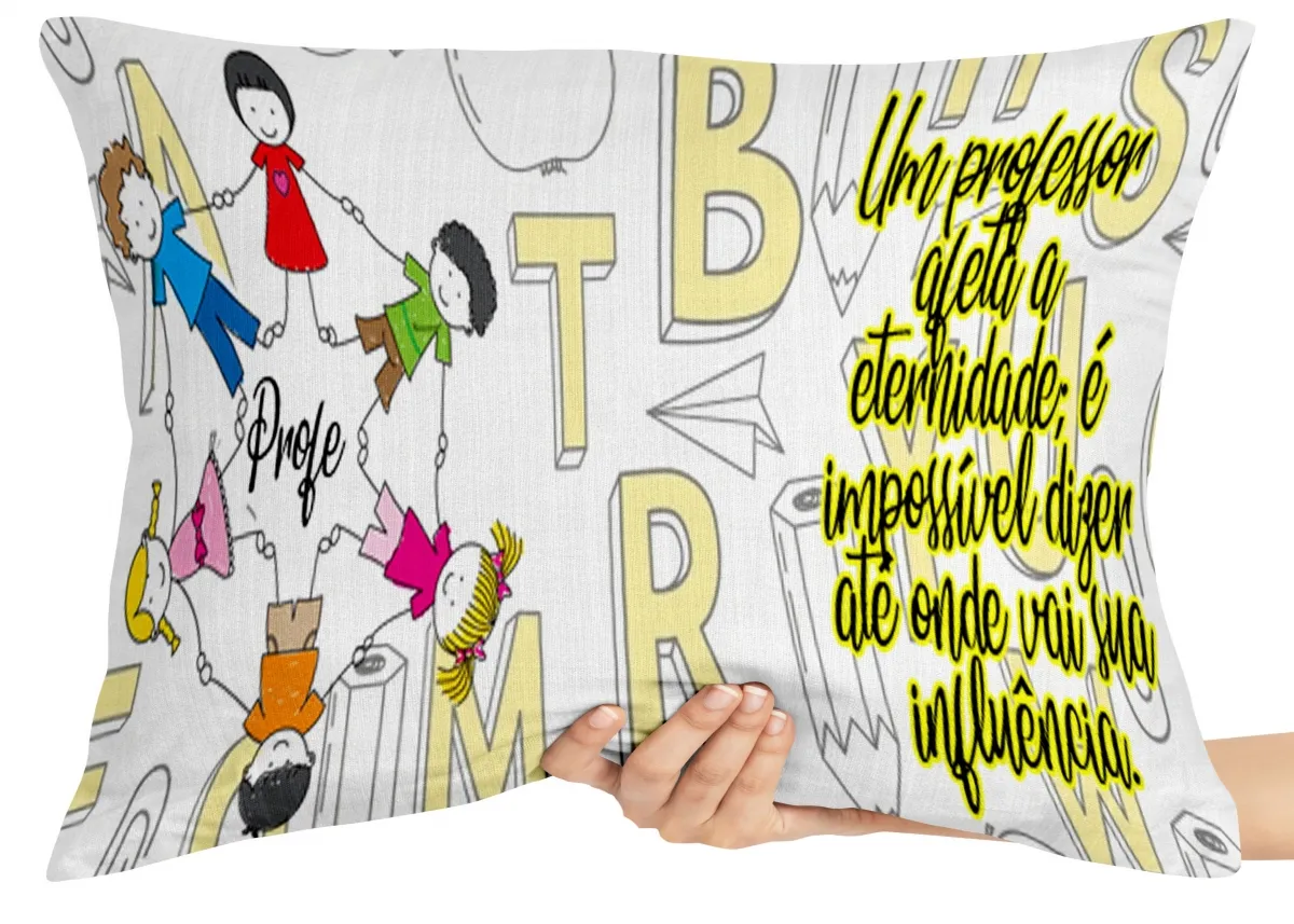 Capa de Almofada ou Travesseiro Professora afeta eternidade