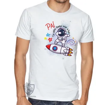 Camiseta Pai te amo daqui até a lua