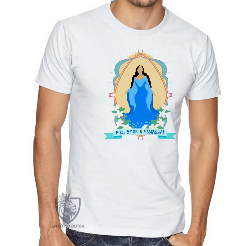 Camiseta Paz, Amor e Iemanjá