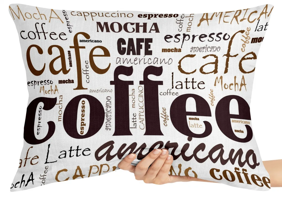 Capa de Almofada ou Travesseiro Tipos Café coffee Imagem