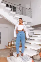 Jaqueta Jeans Cropped Revanche Feminina Branca - Foto 4